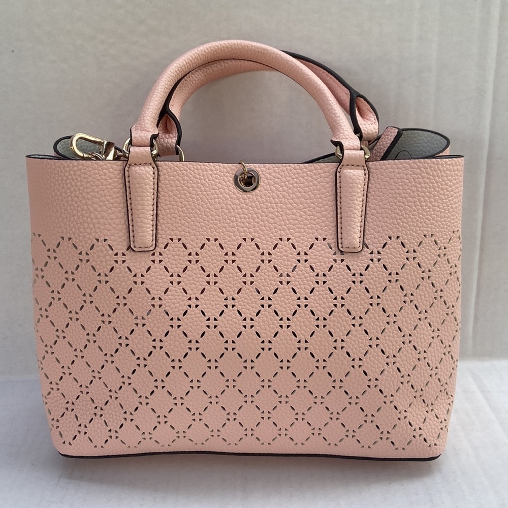 New GUESS Amara Satchel Peach - Picture 6 of 8